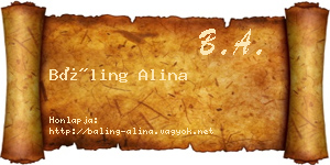 Báling Alina névjegykártya